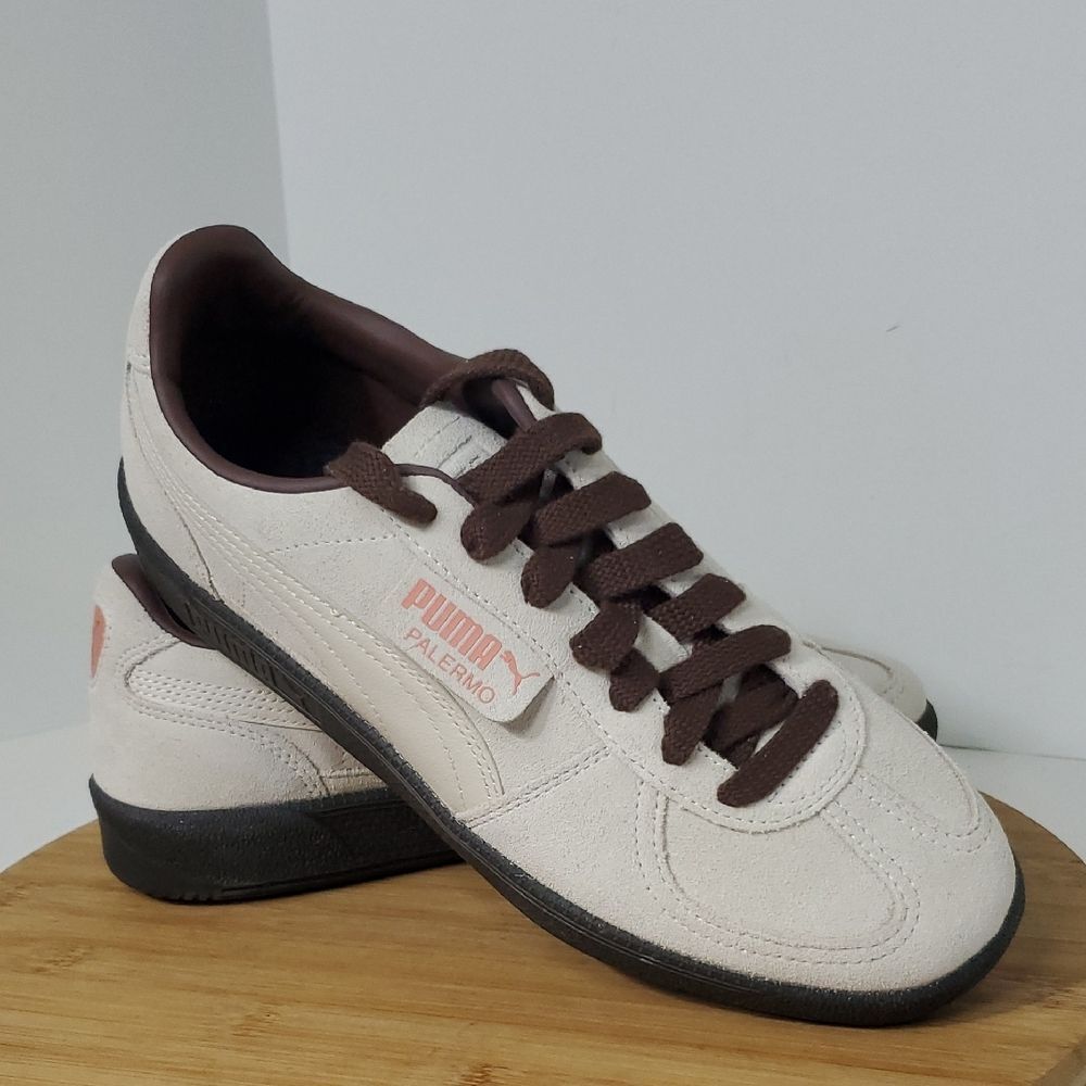 Puma Palermo Women's Suede Sneakers Alpine Snow Espresso Brown 9.5 NIB